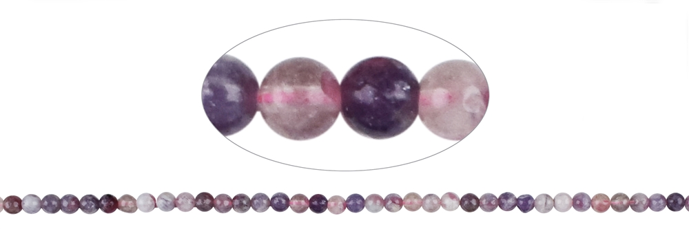 strand of balls, tourmaline (pink), 05,5 - 06mm (39cm)