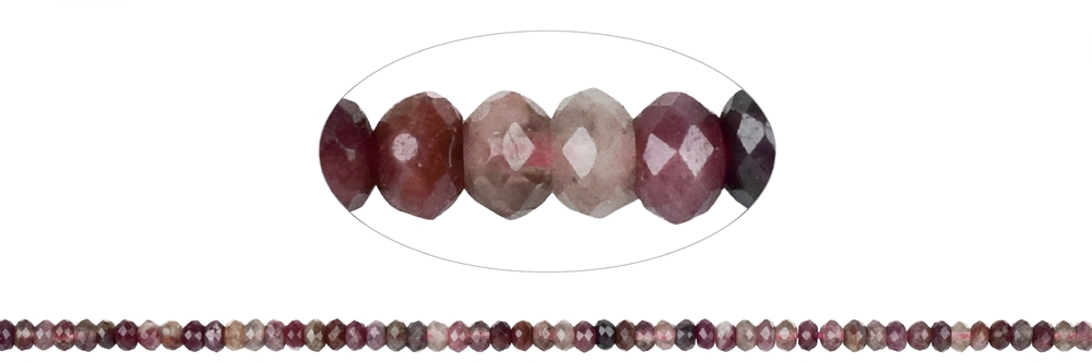 Strand Button, Tourmaline (pink), faceted, 04mm