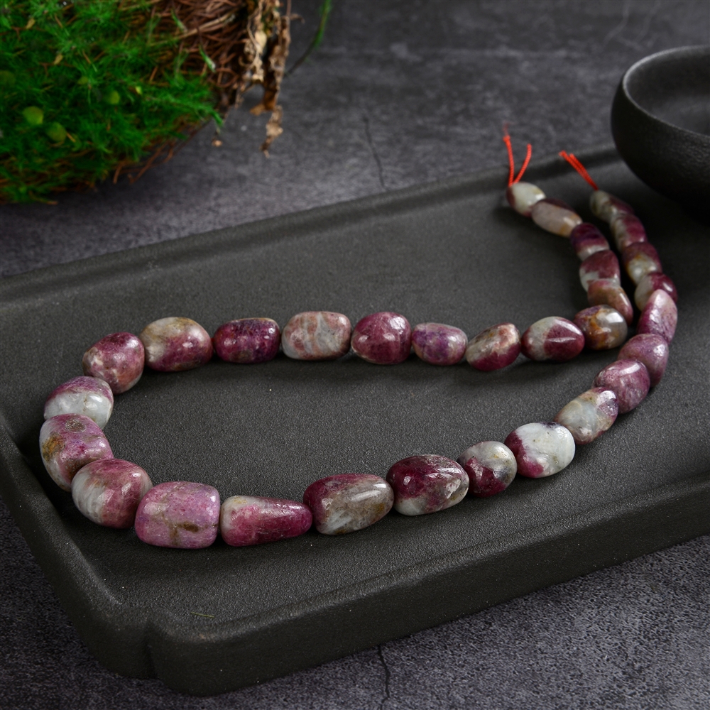 Rang de collier Nugget, tourmaline (rose), 15-20 x 08-13mm, avec dégradé (50cm)