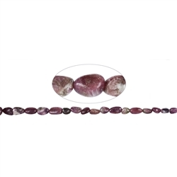 143530729121 Rang de collier Nugget, tourmaline (rose), 15-20 x 08-13mm, avec dégradé (50cm) | Marco Schreier