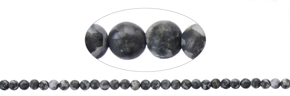 Filo di perle, gabbro (merlinite mistica), opaco, 06 mm