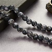 Filo di perle, gabbro (merlinite mistica), opaco, 10 mm