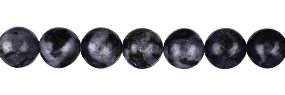 Filo di perle, gabbro (merlinite mistica), 10 mm