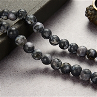 Strand of beads, Gabbro (Mystic Merlinite), matte, 12mm (38cm)