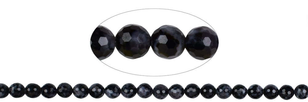 String Beads, Gabbro (Mystic Merlinite), faceted, 06mm (39 cm)