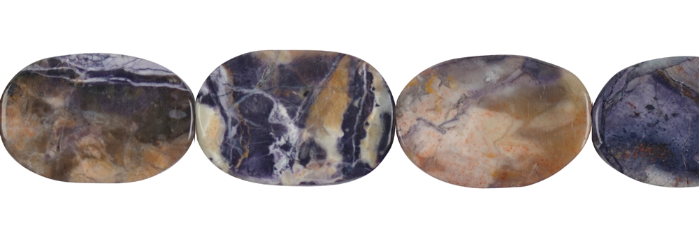 Rang de collier Freeform plat, Fluorite-Opale-Jaspe (Tiffany Stone), 30 x 20mm