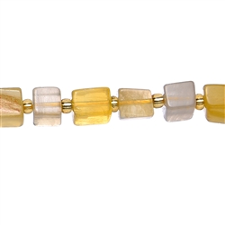 143660200720 Strand of cubes, Fluorite (yellow), 06 x 06 x 06mm (38cm) | Marco Schreier