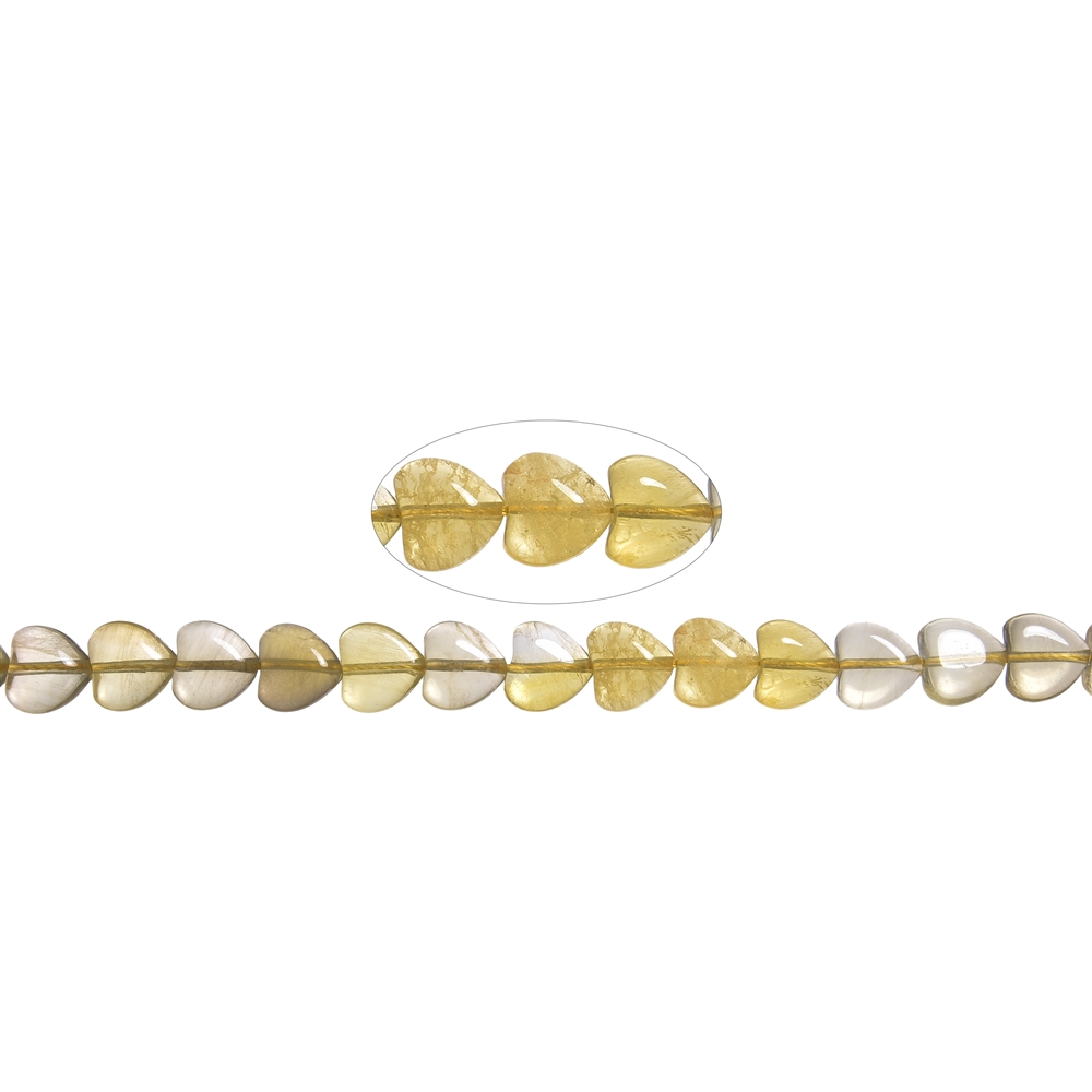 Strang Herzen, Fluorit (gelb), 10mm (39cm) | GH Edelsteine, Heilsteine & Schmuck
