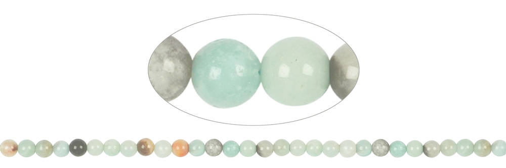 String Beads, Amazonite (colorful/bright), 06mm (39cm)