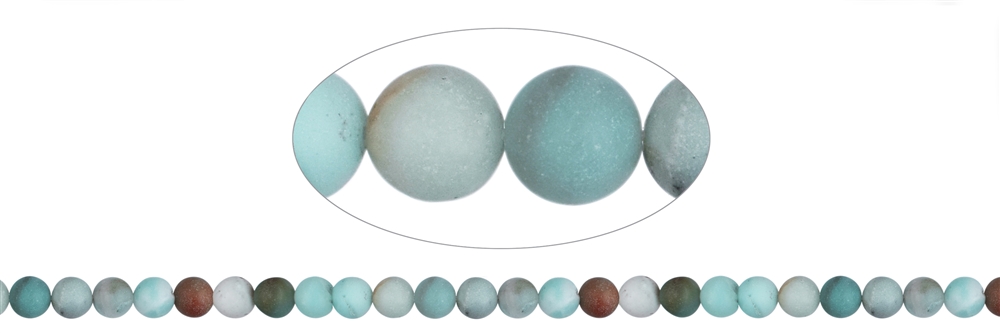 strand of balls, Amazonite (multicolored), matt, 08mm (38cm)