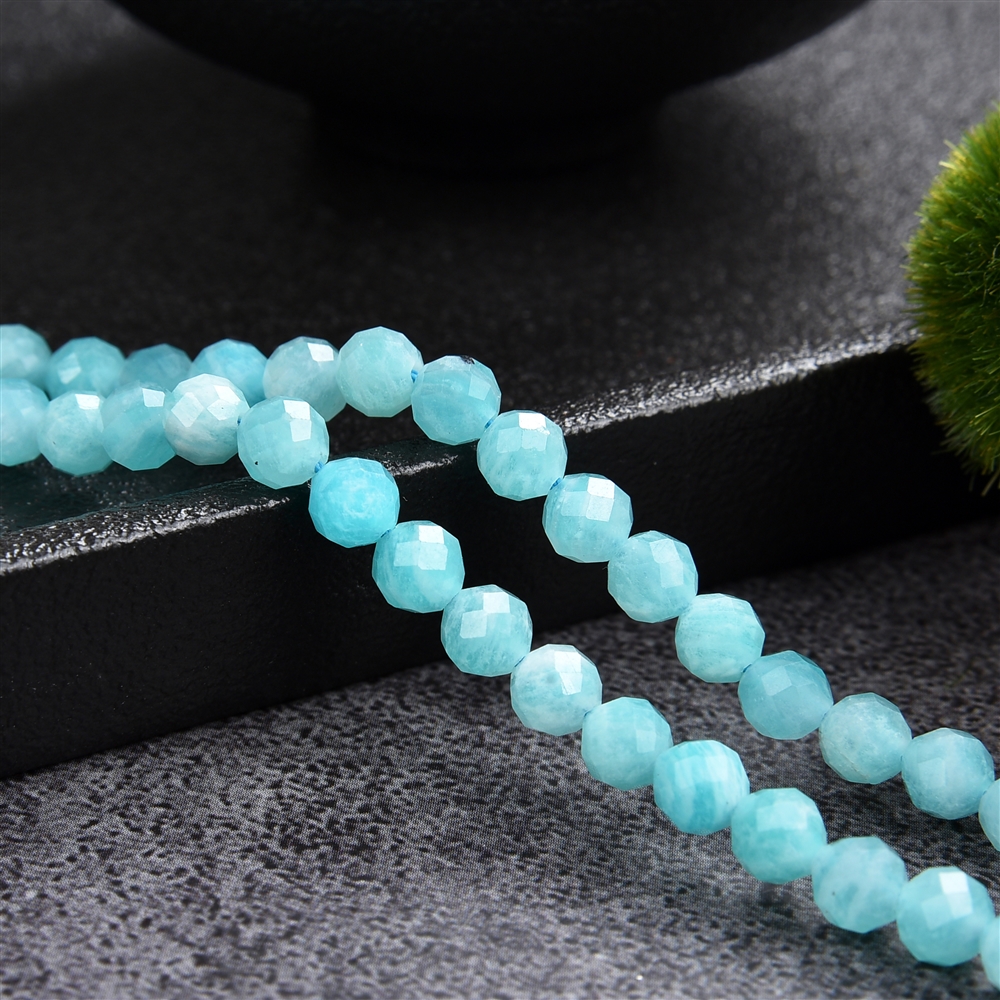 String Beads, Amazonite (light), faceted, 05mm