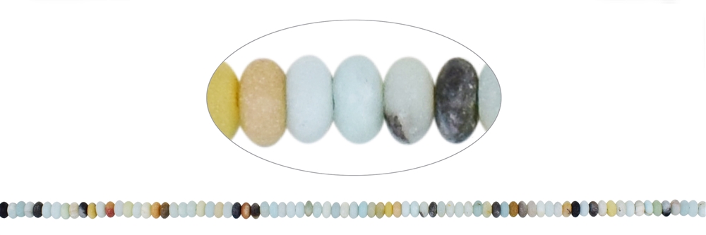 Filo di bottoni, amazzonite (colorata/luminosa), opaco, 02 x 04 mm (39 cm)