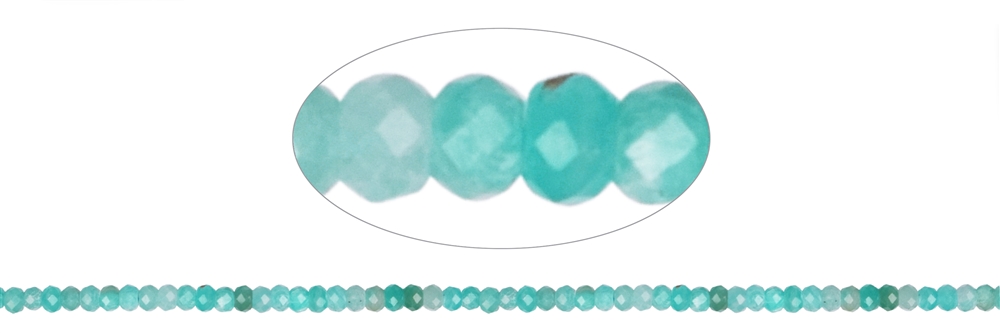 Filo di bottoni, amazzonite (chiara), sfaccettata, 02 x 03 mm