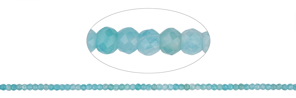 Button strand, Amazonite (light), 02 x 03mm, faceted