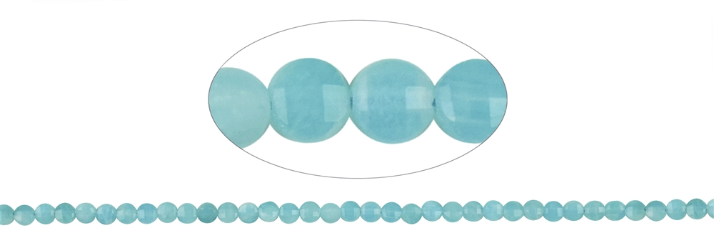 Strand Coin, Amazonite (light), faceted, 04mm