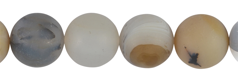 Rang de collier boules, Agate (Montana), mat, 16mm