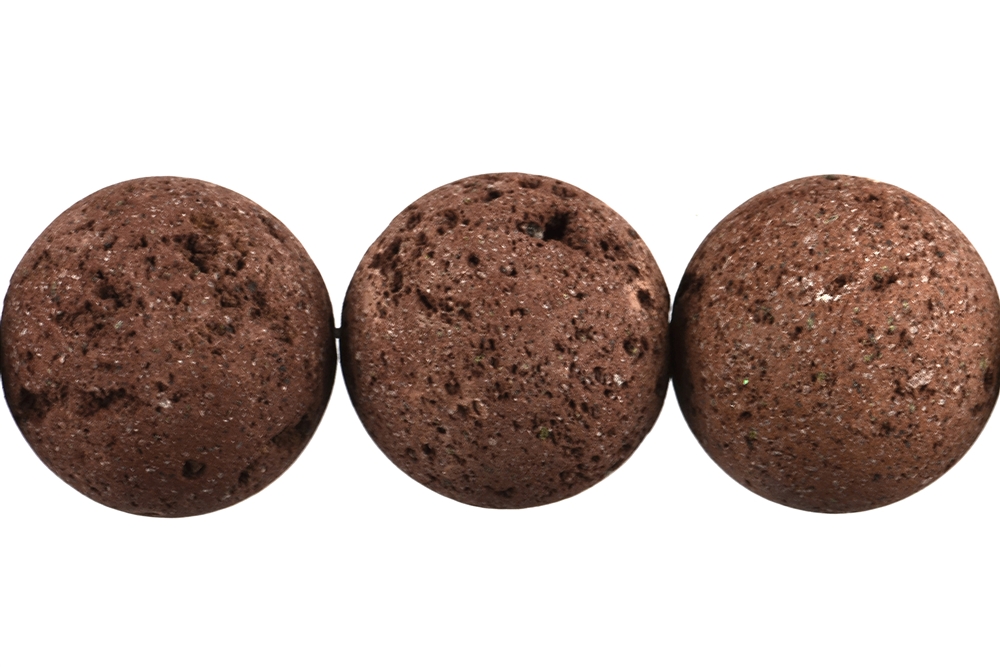 Strand of balls, lava (brown), 20mm