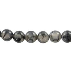 144000101120 Strang Kugeln, Achat (Schlangenachat) schwarz (gef.), 14mm | Marco Schreier