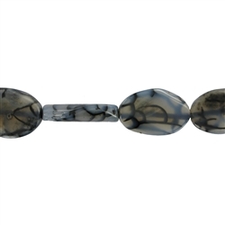 144000307420 Rang de collier Lentille, Agate (serpentine), noir (gef.), torsadée sur elle-même, 20mm | Marco Schreier