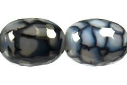 144000510820 Rang de collier Olive, Agate (serpentine), noir (gef.), facetté, 27-30 x 21-22mm | Marco Schreier