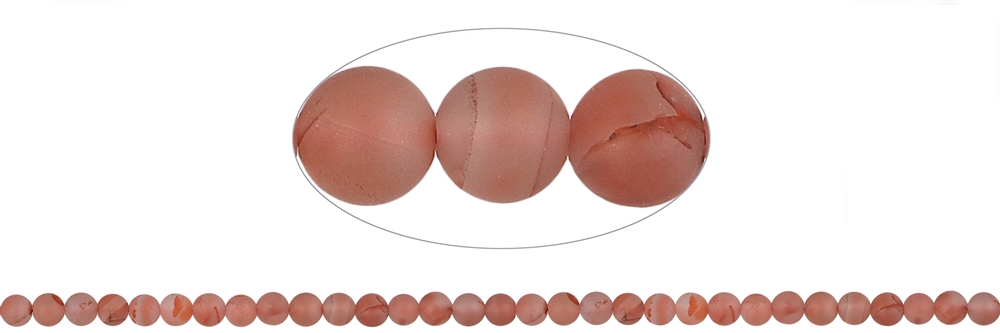Rang de collier boules, calcédoine sanguine (naturelle), mat, 05 - 06mm