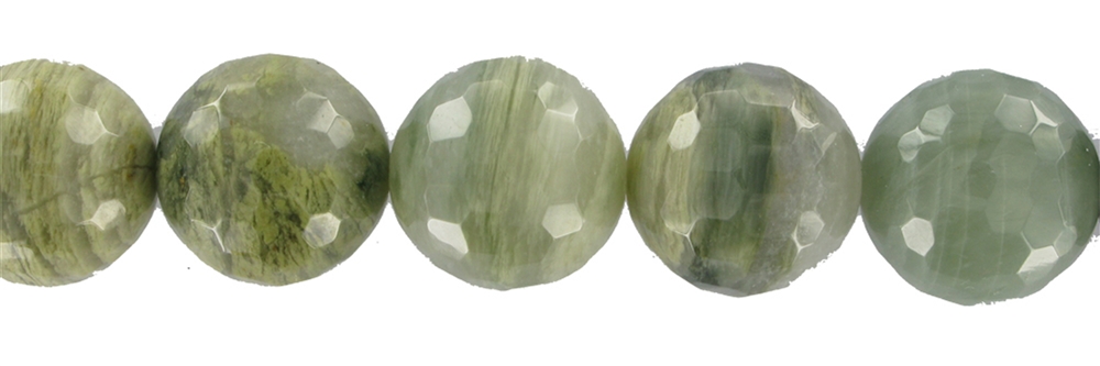 strand balls, chlorite quartz, faceted, 20mm