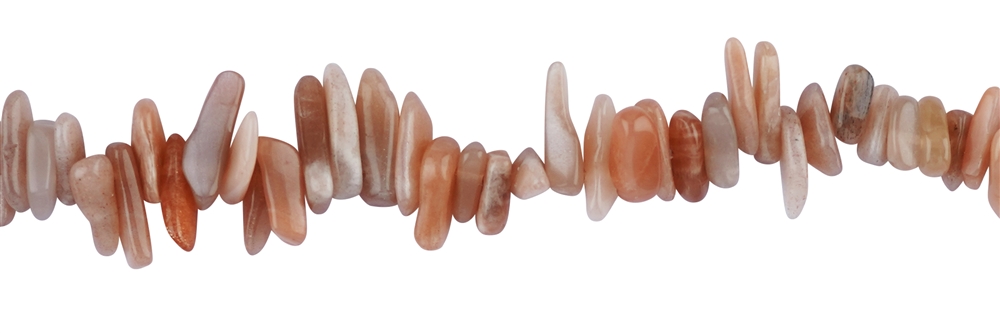 Filo di pepite "dente", pietra di luna (arancione), 03-05 x 09-18 mm