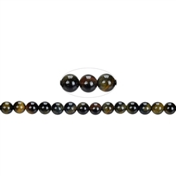 144170100720 Rang de collier boules, Oeil-de-tigre (mélange), 08mm | Marco Schreier