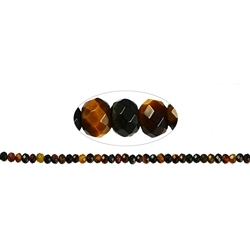 144170104920 Rang de collier boules, Oeil-de-tigre (mix), facetté, 04mm | Marco Schreier