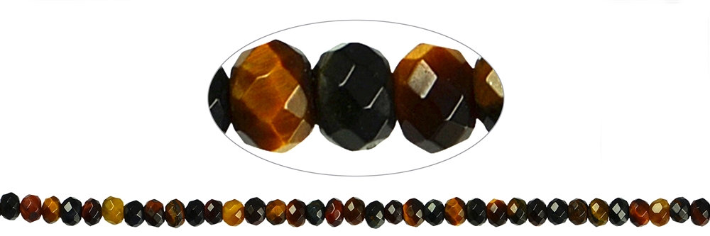 strand of beads, Tiger's Eye (mix), faceted, 04mm