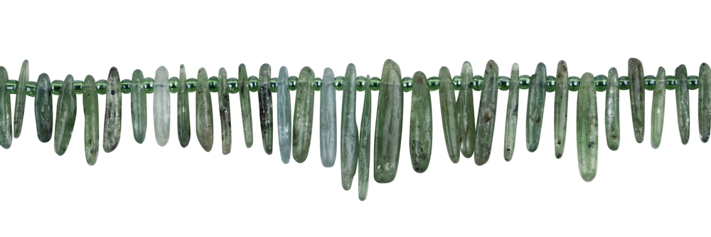 Filo di trucioli allungati, disthene (verde), 02-03 x 08-25 mm, gradiente