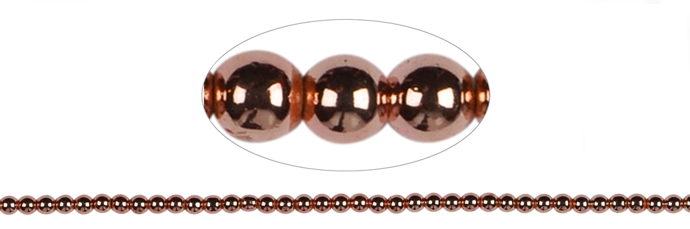 Strand of beads, hematin rose gold (set), 03mm