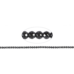 144210103620 Rang de collier boules, hématine, facettes, 03mm | Marco Schreier