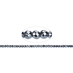 144210104021 Rang de collier boules, hématite argentée (gef.), facetté, 02mm | Marco Schreier