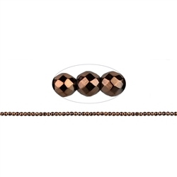 144210104024 Rang de collier boules, hématite brune (gef.), facetté, 02mm | Marco Schreier