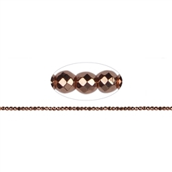 144210104828 Rang de collier boules, hématite or rose (gef.), facettes, 03mm | Marco Schreier