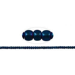 144210206112 Rang de collier arrondi, hématite bleue (gef.) mat, 03 x 03mm | Marco Schreier