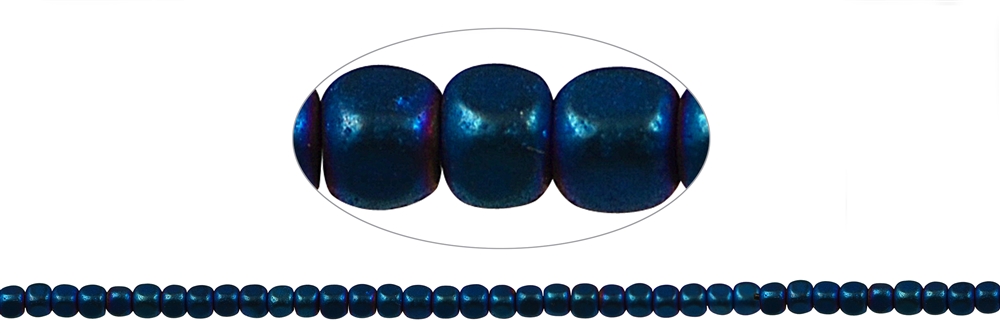 Rang de collier arrondi, hématite bleue (gef.) mat, 03 x 03mm