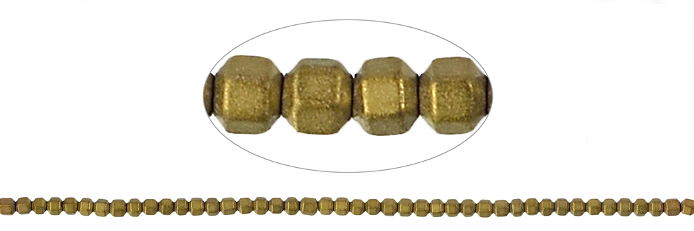 Rang de collier, hexagone, hématite or (serti), mat, 02mm