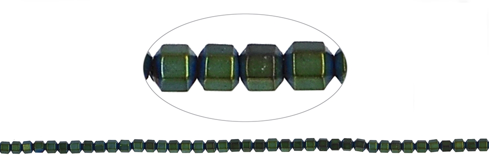 Rang de collier hexagonal, hématite verte (prise), mat, 02mm