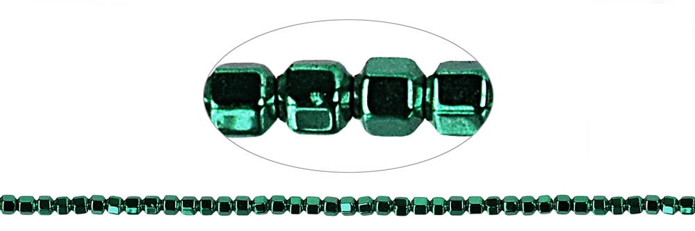Strang Hexagon, Hämatin blau-grün (gef.), 02mm
