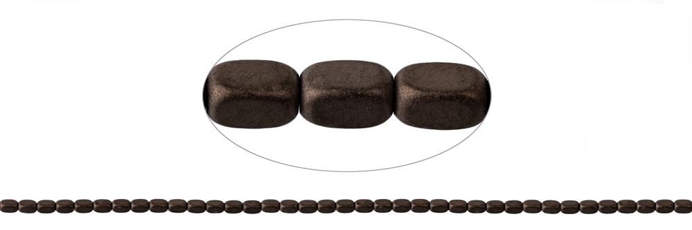 strand cuboid rounded, hematin coffee (gef.) matt, 05 x 03mm (VE with 3 pieces; price per piece)