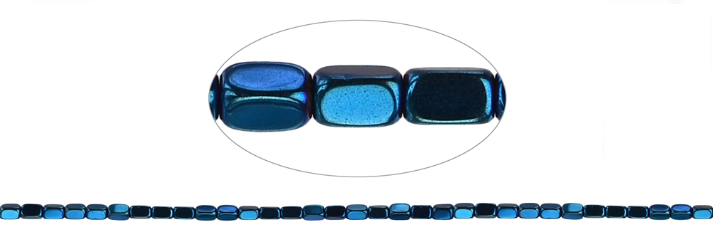 Strang Quader gerundet, Hämatin blau (gef.), 05 x 03mm (VE mit 3 Stück; Preis pro Stück)