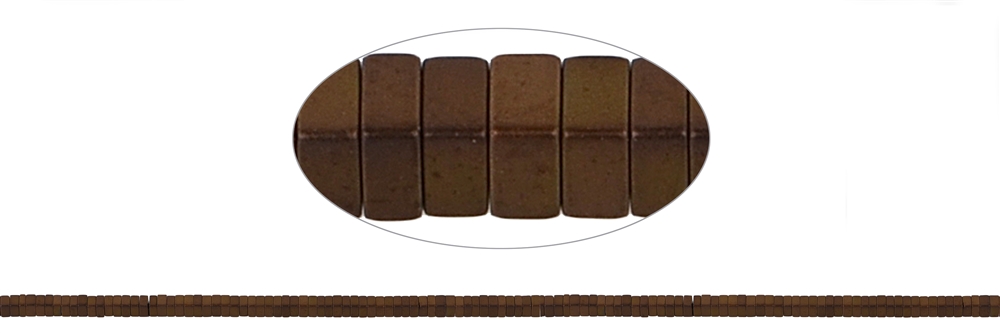 Cuboide in filo, marrone ematina (colorato) opaco, 01 x 02 x 02 mm