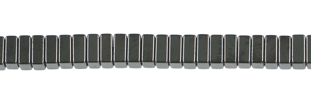 Rang de collier carré, hématite, 04 x 04 x 02mm