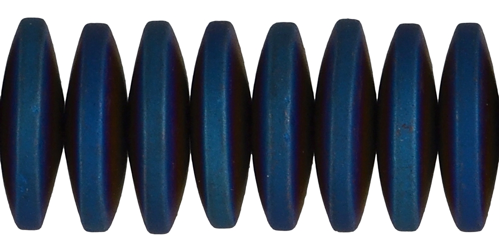 Strang Button, Hämatin blau (gef.), matt, 03 x 12mm