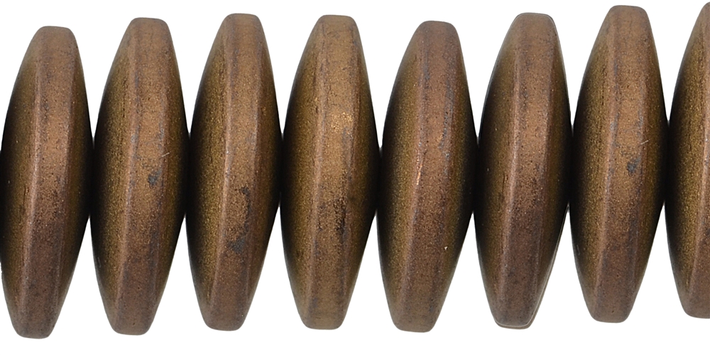 Strang Button, Hämatin braun (gef.) matt, 03 x 12mm