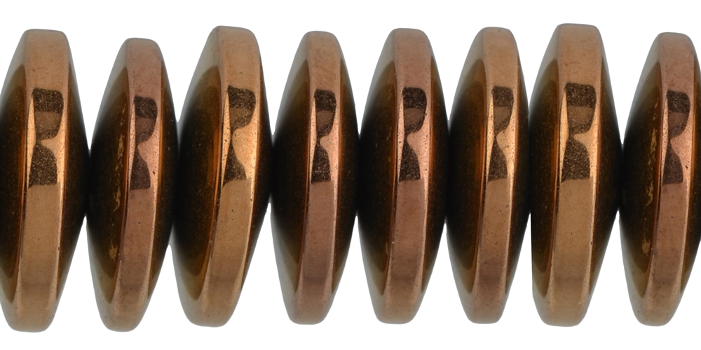 Strang Button, Hämatin braun (gef.), 03 x 12mm