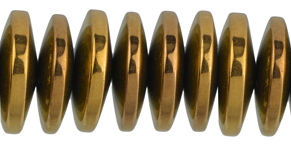 Strand Button, Hematin gold (set), 03 x 12mm