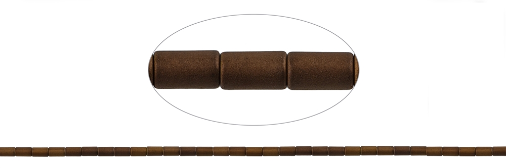 Rang de collier, hématite brune (gef.) mat, 05 x 03mm (UE de 3 pièces ; prix par pièce)